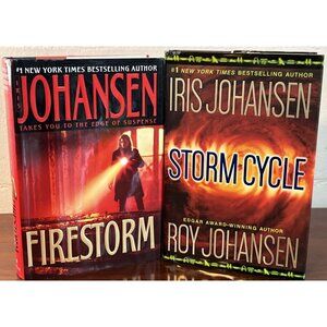 Lot of 2 Iris Johansen Romantic Thriller Hardcover Books Firestorm Storm Cycle